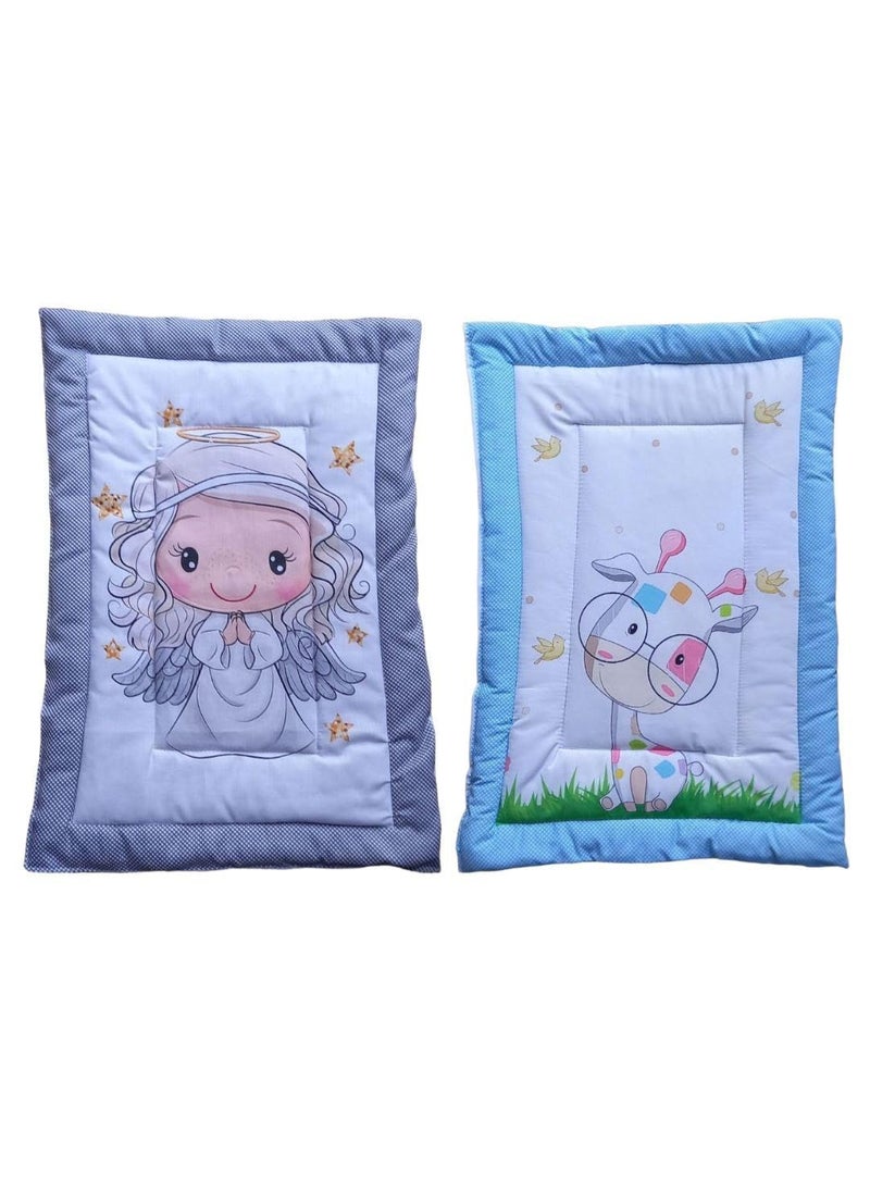 Vivatra Combo Newborn Baby Pom Pom Cotton Baby Bed Godari Cradle Bed Crib Sheet Changing Mat Baby Godadi Godari Bedding Set Mattress_Pack of 2 Piece_20 30 Inch Babygirl Girafee