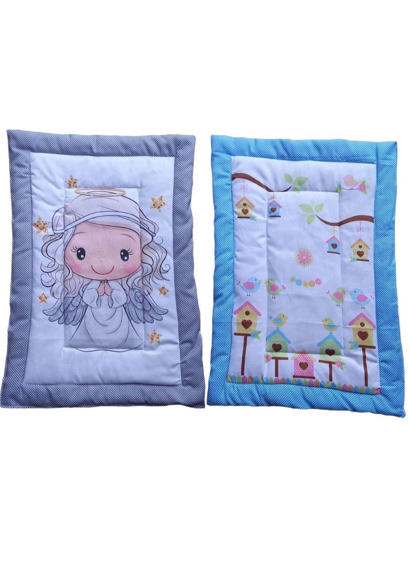Vivatra Combo Newborn Baby Pom Pom Cotton Baby Bed Godari Cradle Bed Crib Sheet Changing Mat Baby Godadi Godari Bedding Set Mattress_Pack of 2 Piece_20 30 Inch Babygirl House