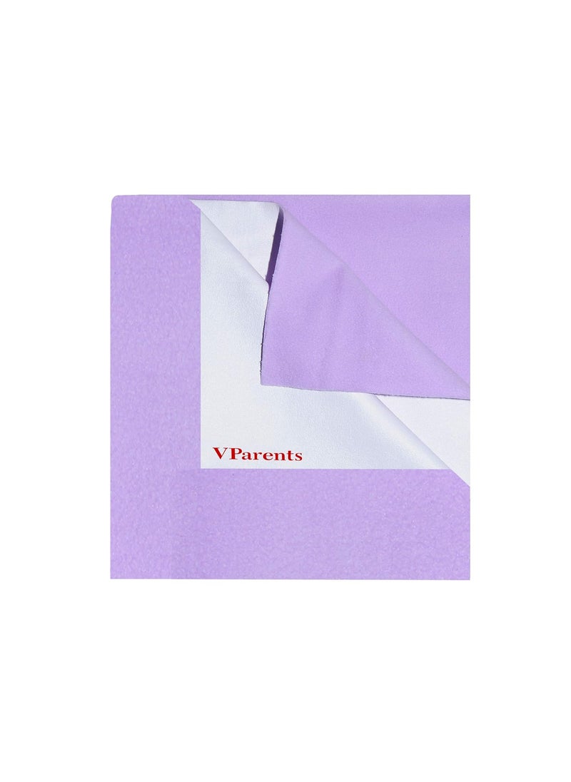 VParents Chubby Cheeks Water Proof Baby Bed Protector Reusable Dry Sheet Purple Medium 70 X 100