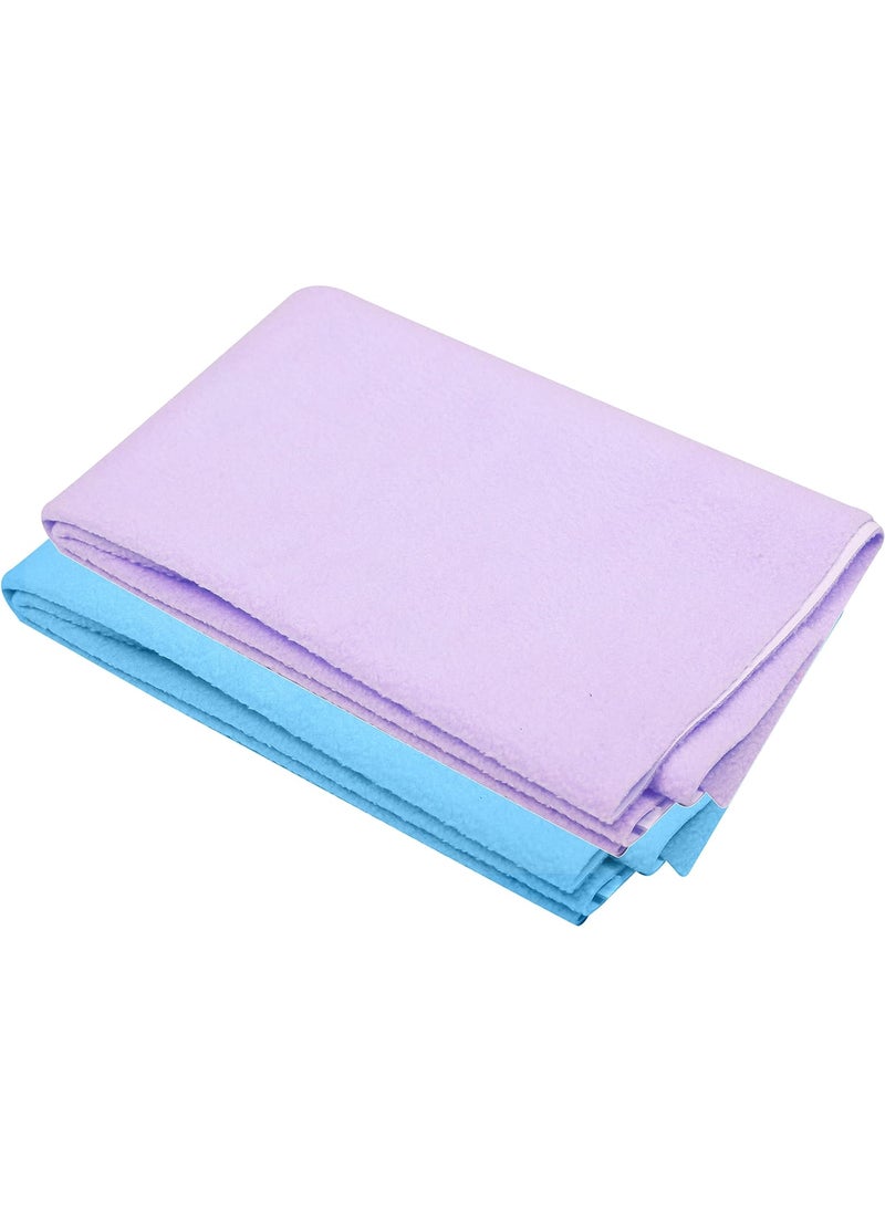 BTfash Baby Waterproof Reusable Super Soft Fast Drying Mattress Protector Pack of 2CobaltLilac Small