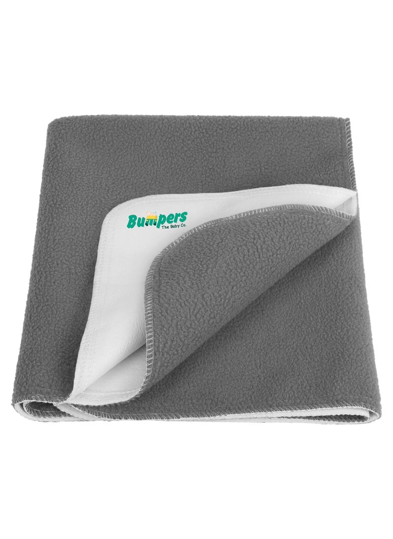 Bumpers The Baby Co Waterproof Interlock Quick Dry Sheet for Baby Bed Pad Extra Absorbent Washable Matress Protector Baby Bed Protector Sheet for Toddler Children Grey Medium 100x70