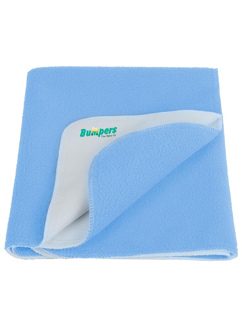 Bumpers The Baby Co Waterproof Interlock Quick Dry Sheet for Baby Bed Pad Extra Absorbent Washable Matress Protector Baby Bed Protector Sheet for Toddler Children Blue Medium 100x70