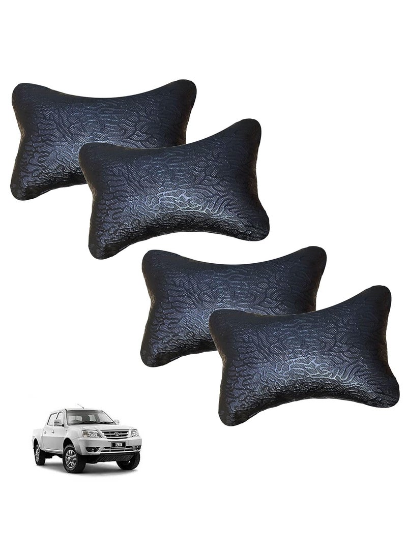 NikrokZ Abstract Print Black Car Neck Pillow Classic LookSet of 4 for Xenon_PR1146