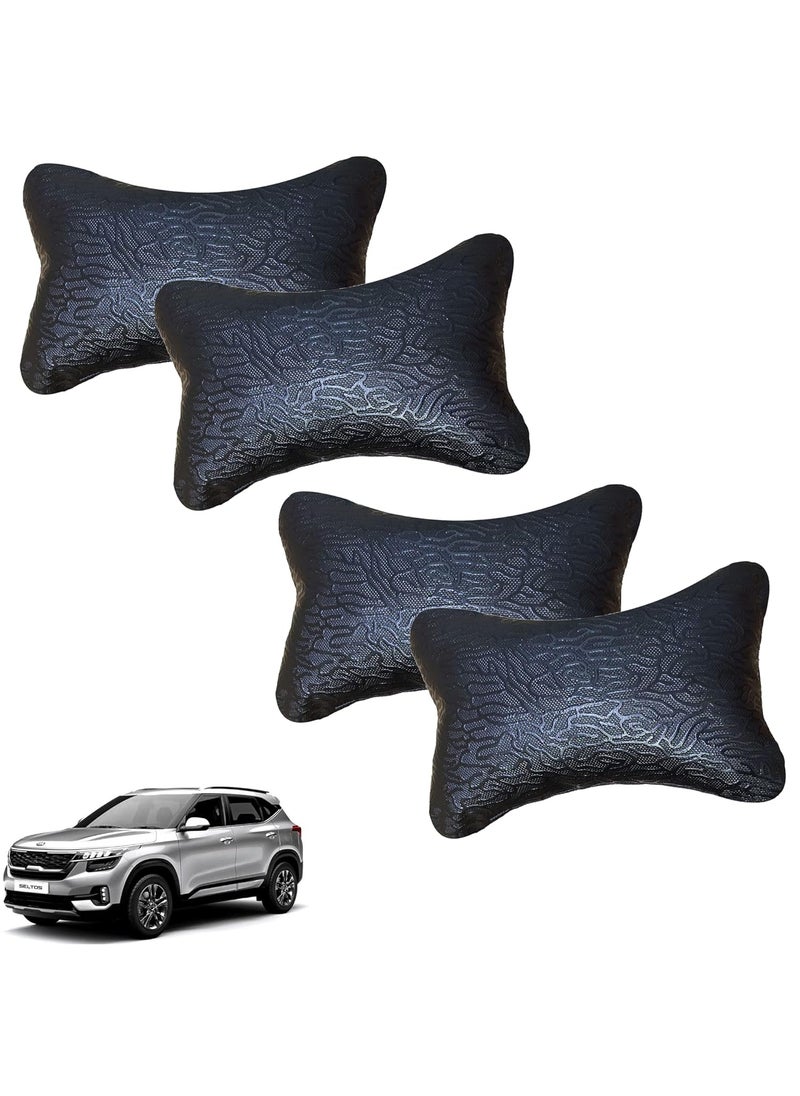 NikrokZ Abstract Print Black Car Neck Pillow Classic LookSet of 4 for Seltos_PR1196