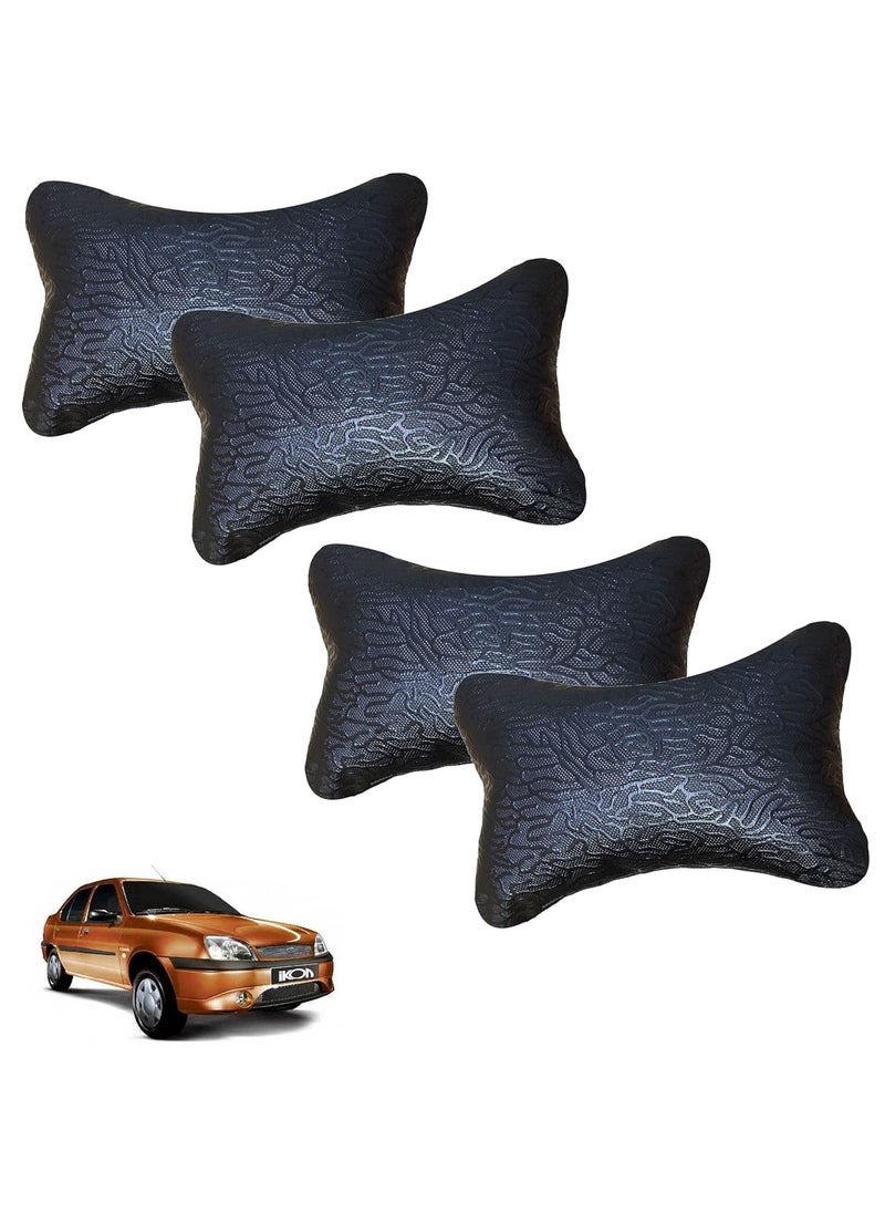 Kandid AdroitZ Abstract Print Black Car Neck Pillow Classic LookSet of 4 for Ikon_PR276