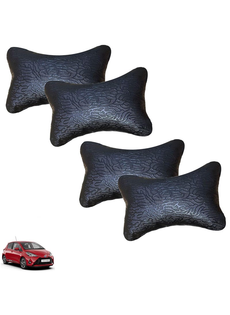Kandid AdroitZ Abstract Print Black Car Neck Pillow Classic LookSet of 4 for Yaris_PR426