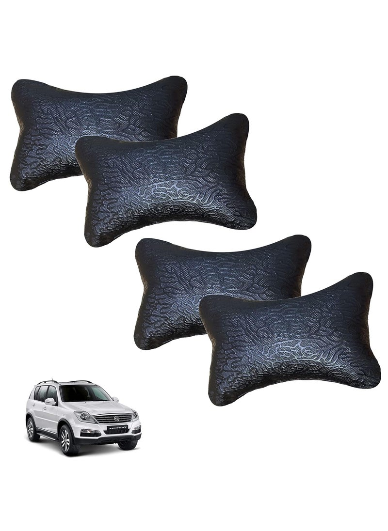 Kandid AdroitZ Abstract Print Black Car Neck Pillow Classic LookSet of 4 for Rexton_PR326