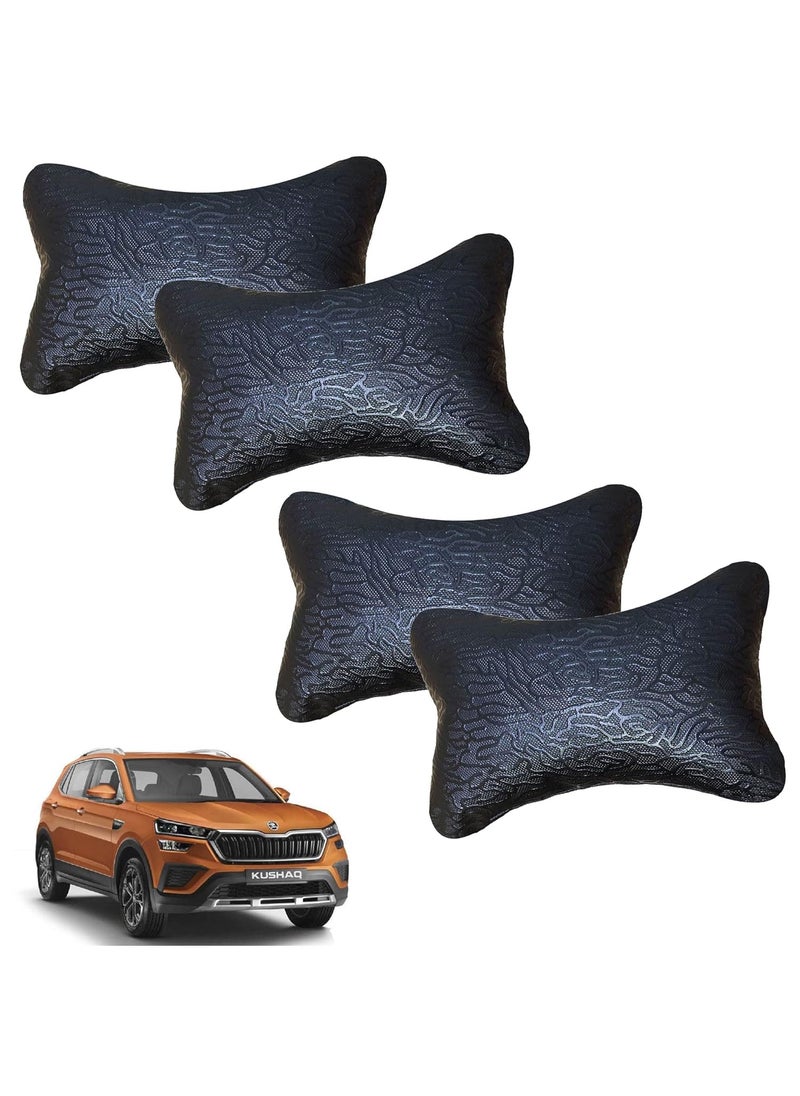 Kandid AdroitZ Abstract Print Black Car Neck Pillow Classic LookSet of 4 for Kushaq_PR486
