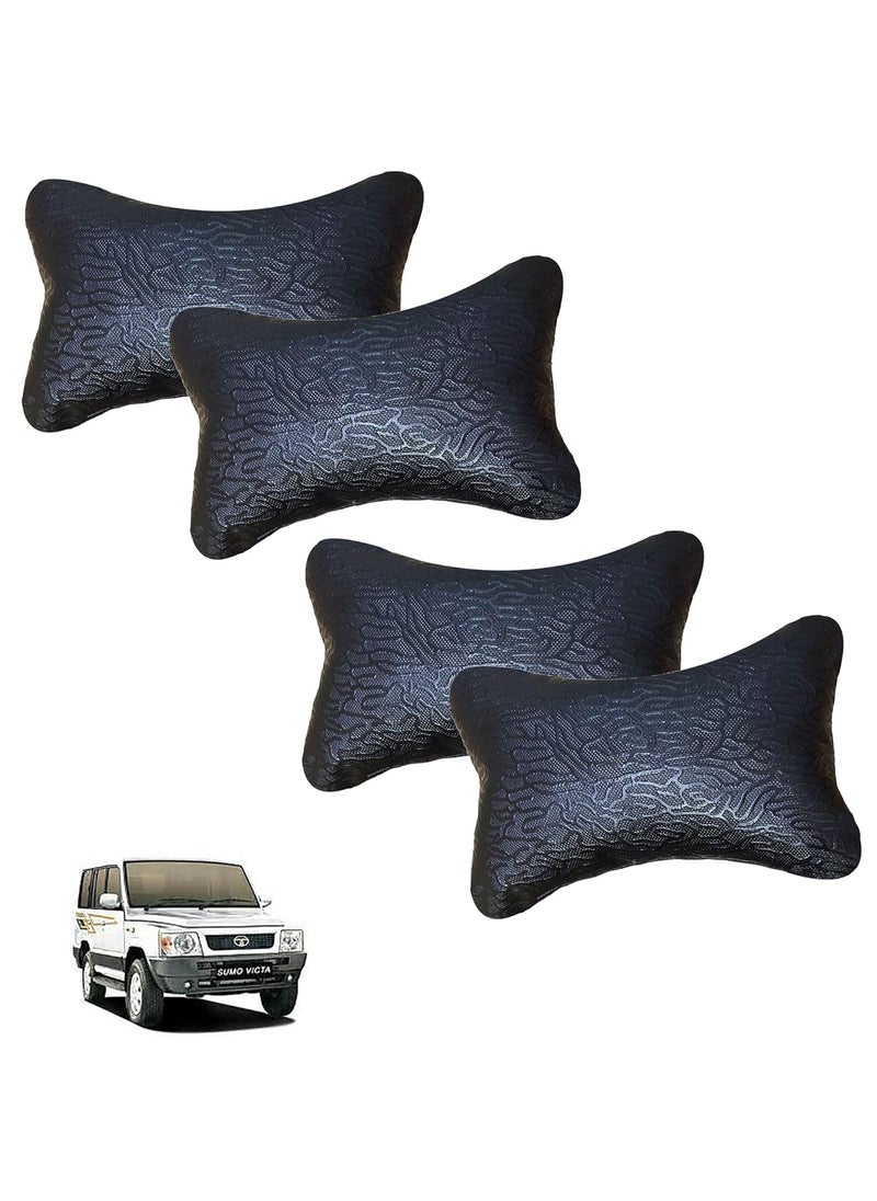 Kandid AdroitZ Abstract Print Black Car Neck Pillow Classic LookSet of 4 for Victa_PR406