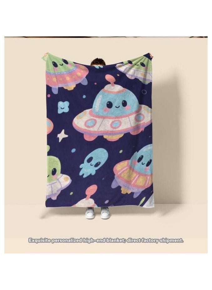 Children's or student cartoon flannel thin blanket (warm and comfortable, suitable for sleep, games) 100cm*150cm