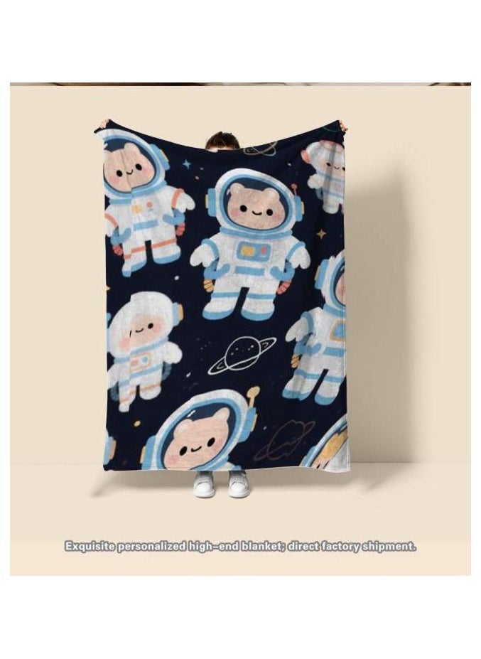 Children's or student cartoon flannel thin blanket (warm and comfortable, suitable for sleep, games) 100cm*150cm