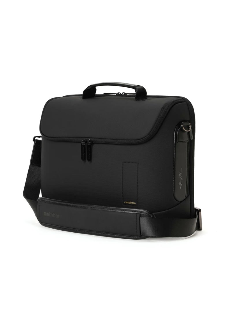 The Transit Briefcase Vegan Leather & Nylon 15L Laptop Crossbody Messenger Bag for Men & Women (Crypto)