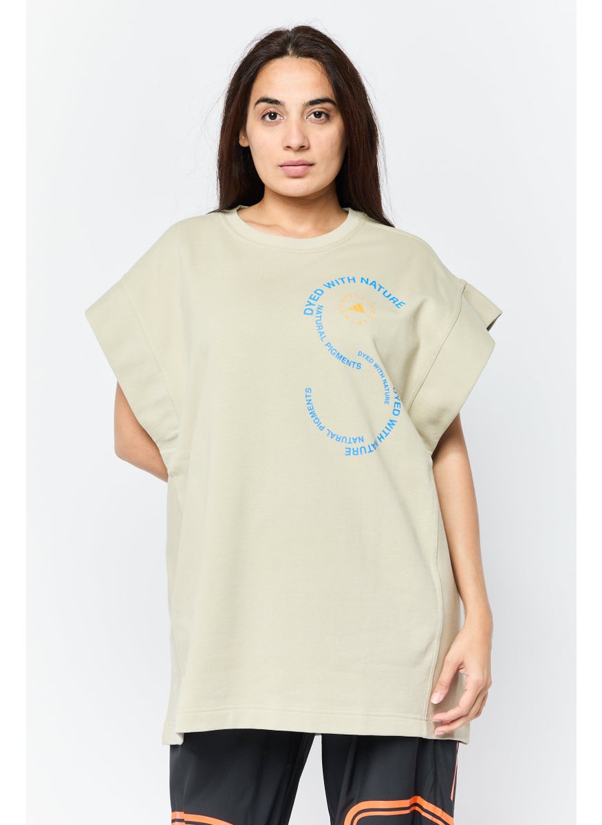 Adidas by Stella McCartney Women Sportswear Fit Cap Sleeves Outdoor Top, Beige