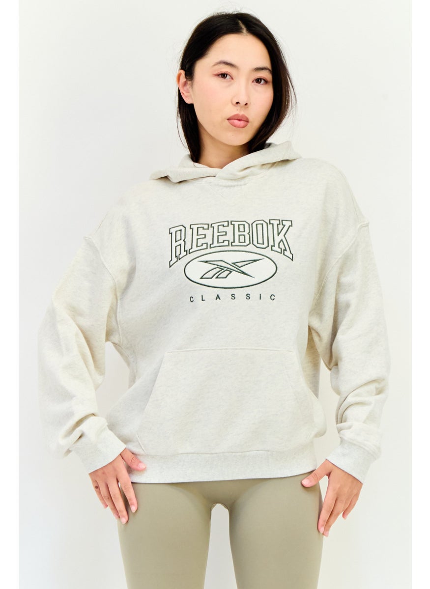 Women Sportswear Fit Outdoor Hooded Sweatshirt, Light Grey