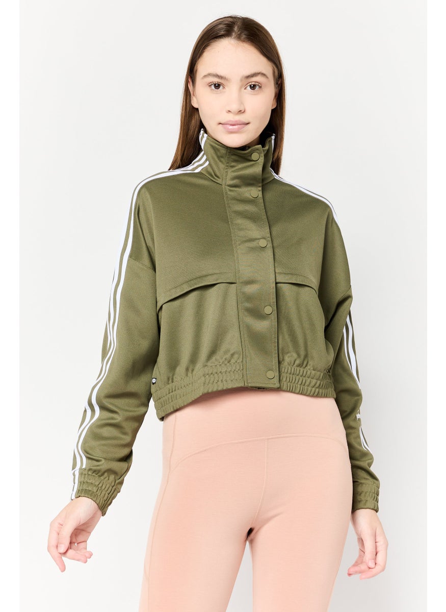 Women Sportswear Fit Long Sleeves Outdoor Sweatshirt, Olive