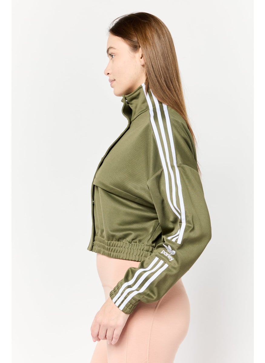 Women Sportswear Fit Long Sleeves Outdoor Sweatshirt, Olive
