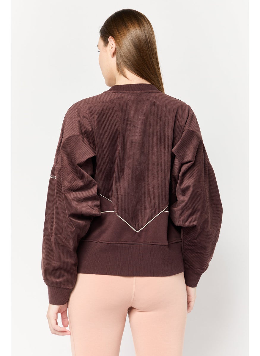 Women Sportswear Fit Long Sleeve Outdoor Sweatshirt, Brown