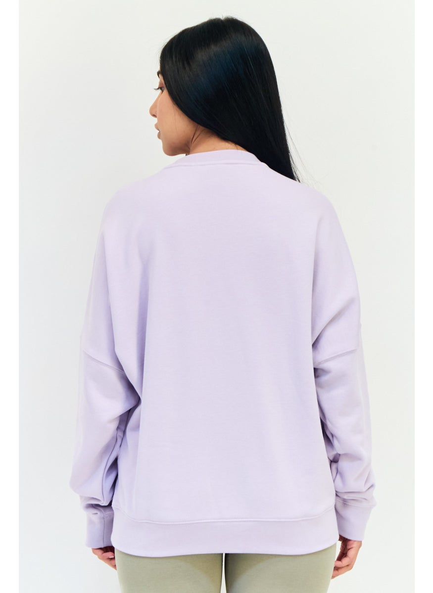 Women Sportswear Fit Long Sleeves Outdoor Sweatshirt, Lavender