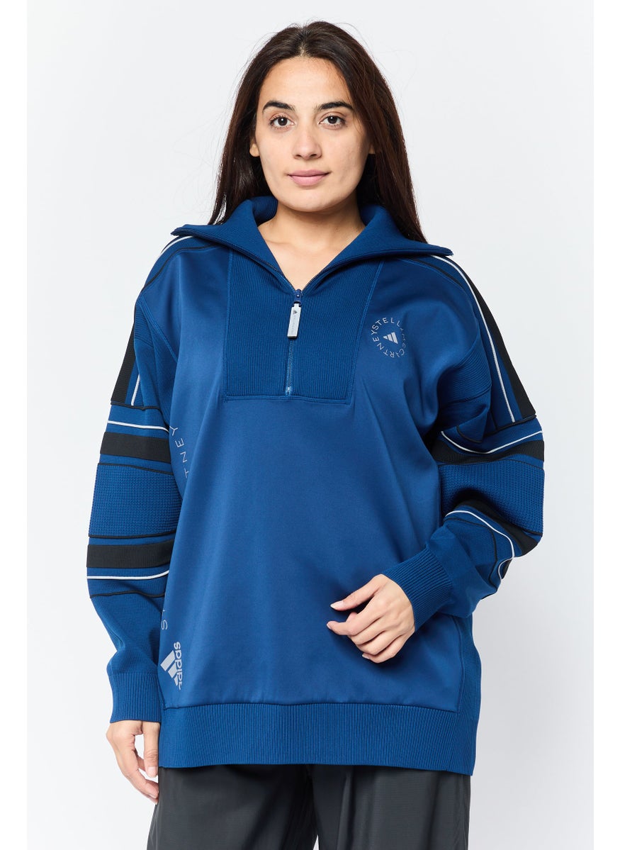 Adidas by Stella McCartney Women Sportswear Fit Long Sleeves Outdoor Sweatshirt, Navy