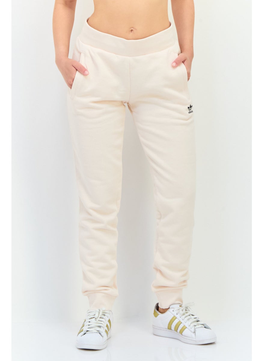 Women Sportswear Fit Brand Logo Outdoor Jogger, Beige