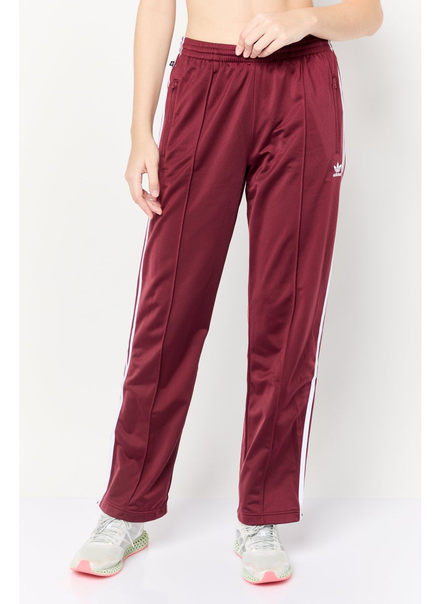 Women Sportswear Fit Drawstring Training Track Pants, Maroon