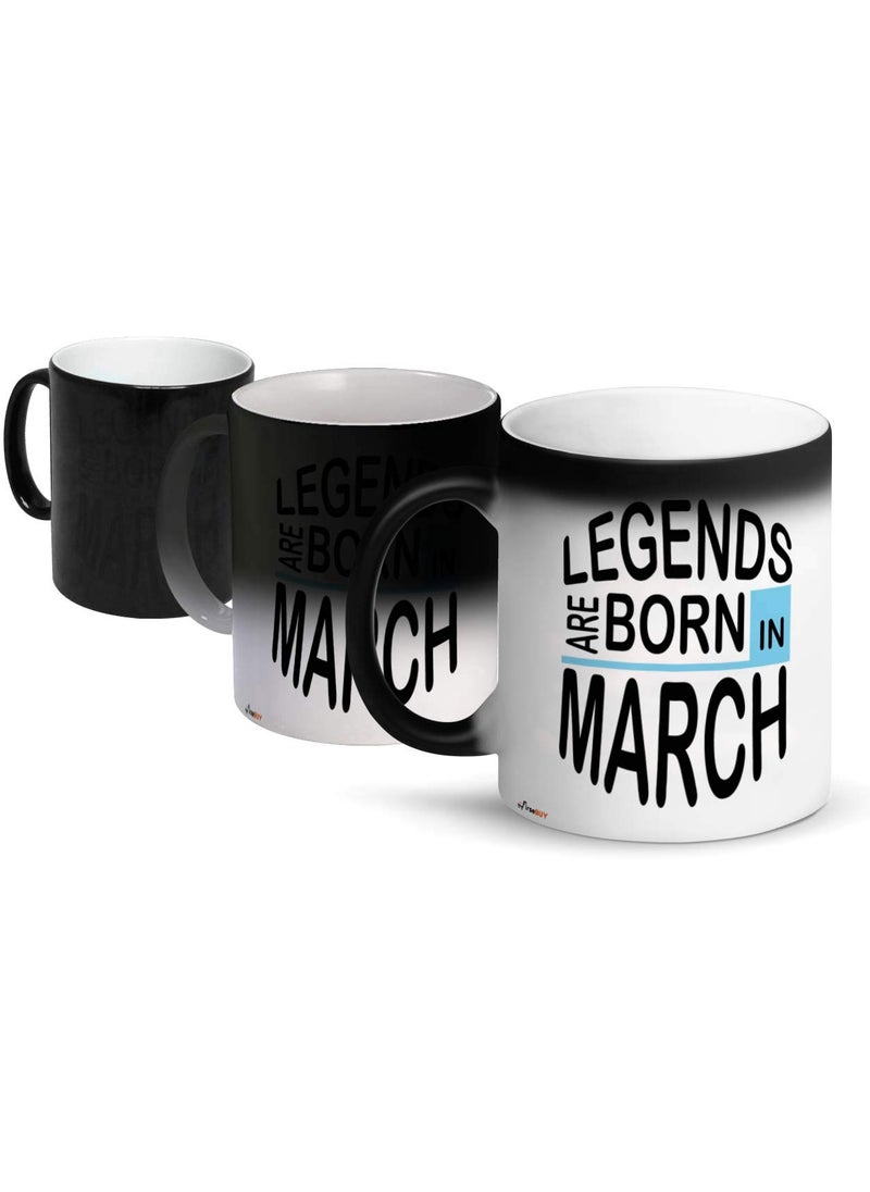 FirseBUY Legends are Born in March Magic Mug Birthday Gift for BoysMen White 11 Ounce