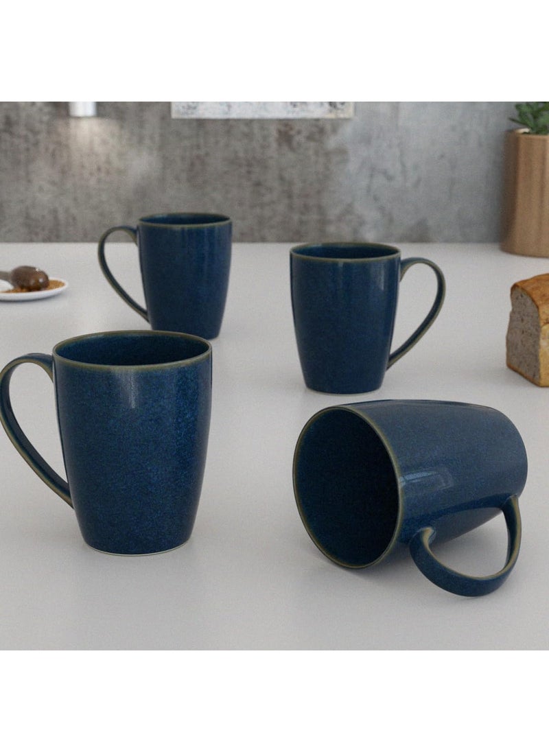 The Earth Store Galaxy Blue Coffee Mug Set of 4 Ceramic Mugs to Gift to Best Friend Tea Mugs Microwave Safe Coffee Mugs Ceramic Tea Cups 340 ml Each