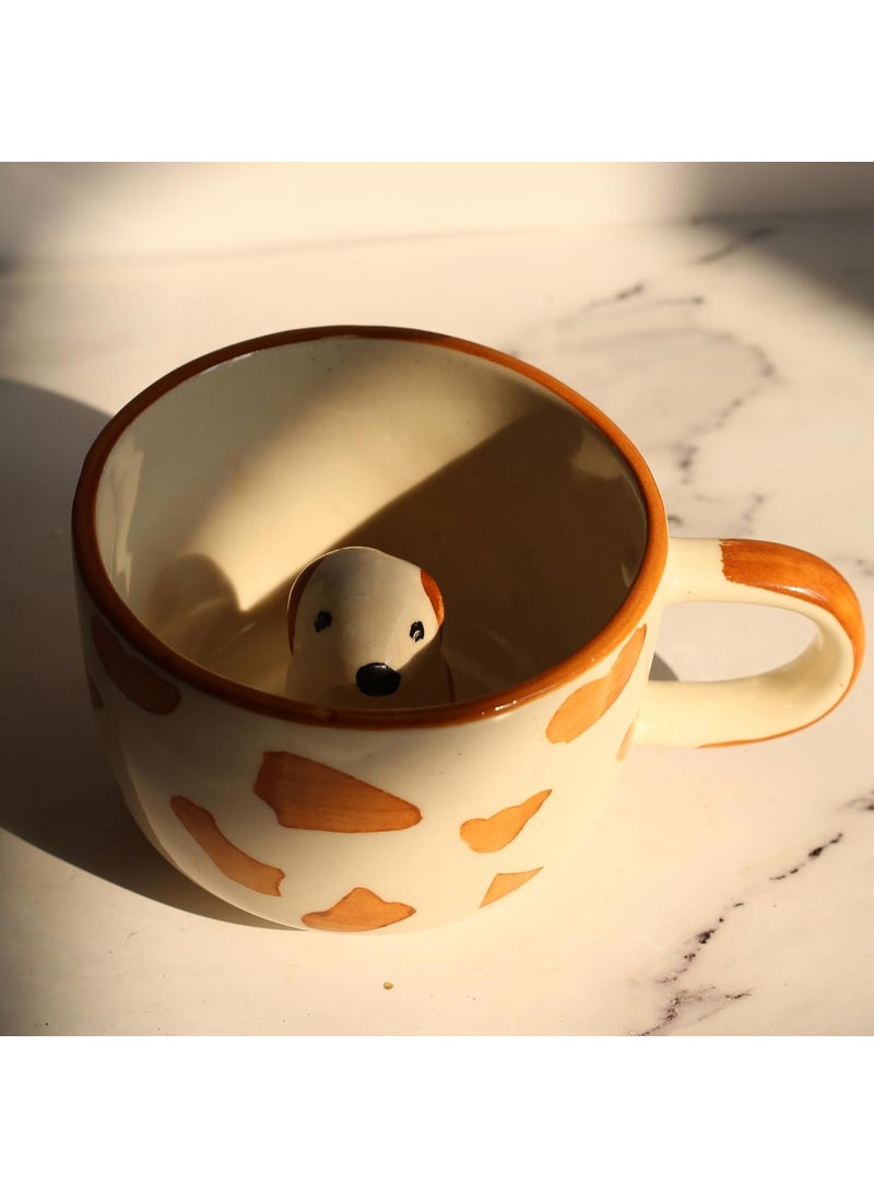 Kawai Homes Cute Dog Self Care Mug for Chai Tea Milk Cups 300 ml Microwave Dishwasher Safe 3D Dog Cup