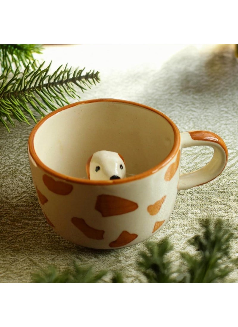 Kawai Homes Cute Dog Self Care Mug for Chai Tea Milk Cups 300 ml Microwave Dishwasher Safe 3D Dog Cup