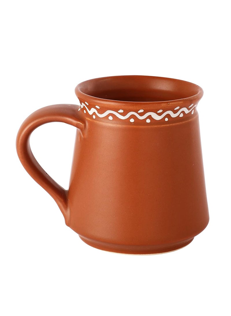 Miah Dcor CeramicStoneware CoffeeSoup Traditional Terracotta Mugs with Handles300 ml Set of 2 Tea CoffeeLassi Chaach Latte Cappuccino Soup Dishwasher Microwave Safe