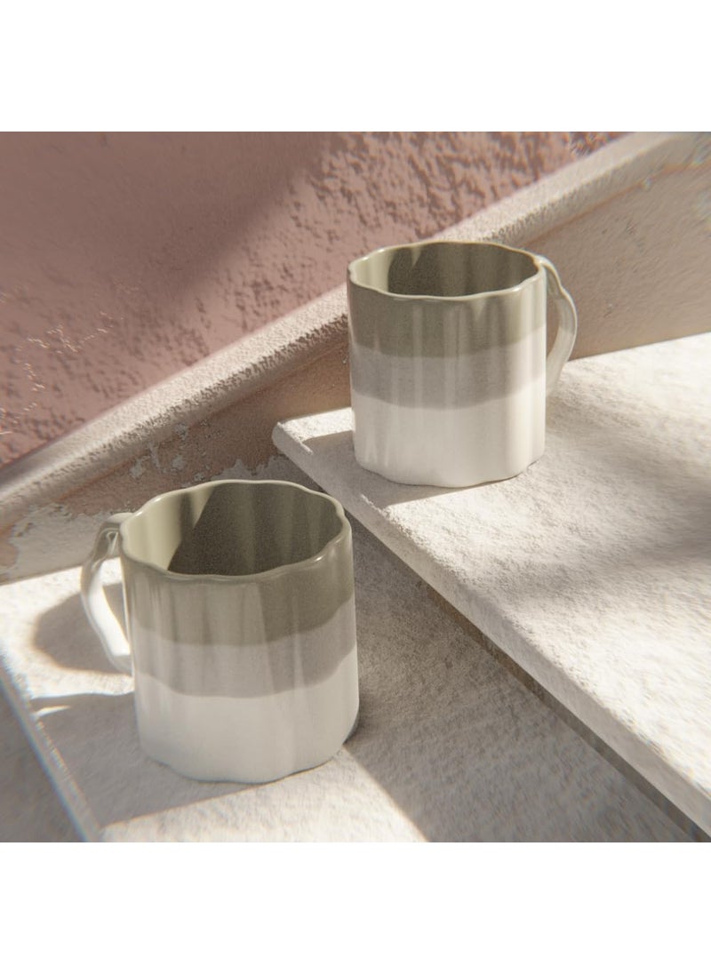 The Earth Store Tritone Metallic Grey Frontier Tea Cups Set of 6 Microwave and Dishwasher Safe Perfect for Every Occasion Capacity 200 ml Each