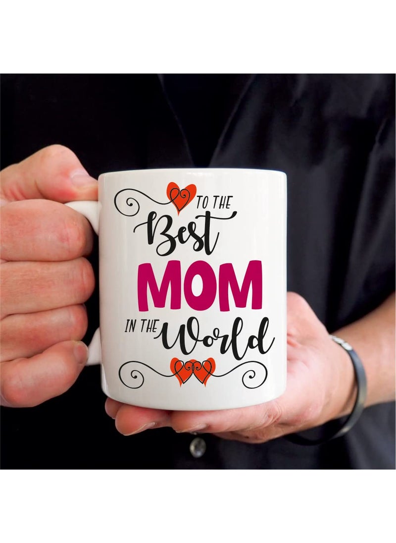 PICRAZEE Worlds Best Mom Dad Anniversary Mom Dad Parents 2 pc Ceramic Coffee Mug 2 pc Fridge Magnet Worlds Best Mom Dad