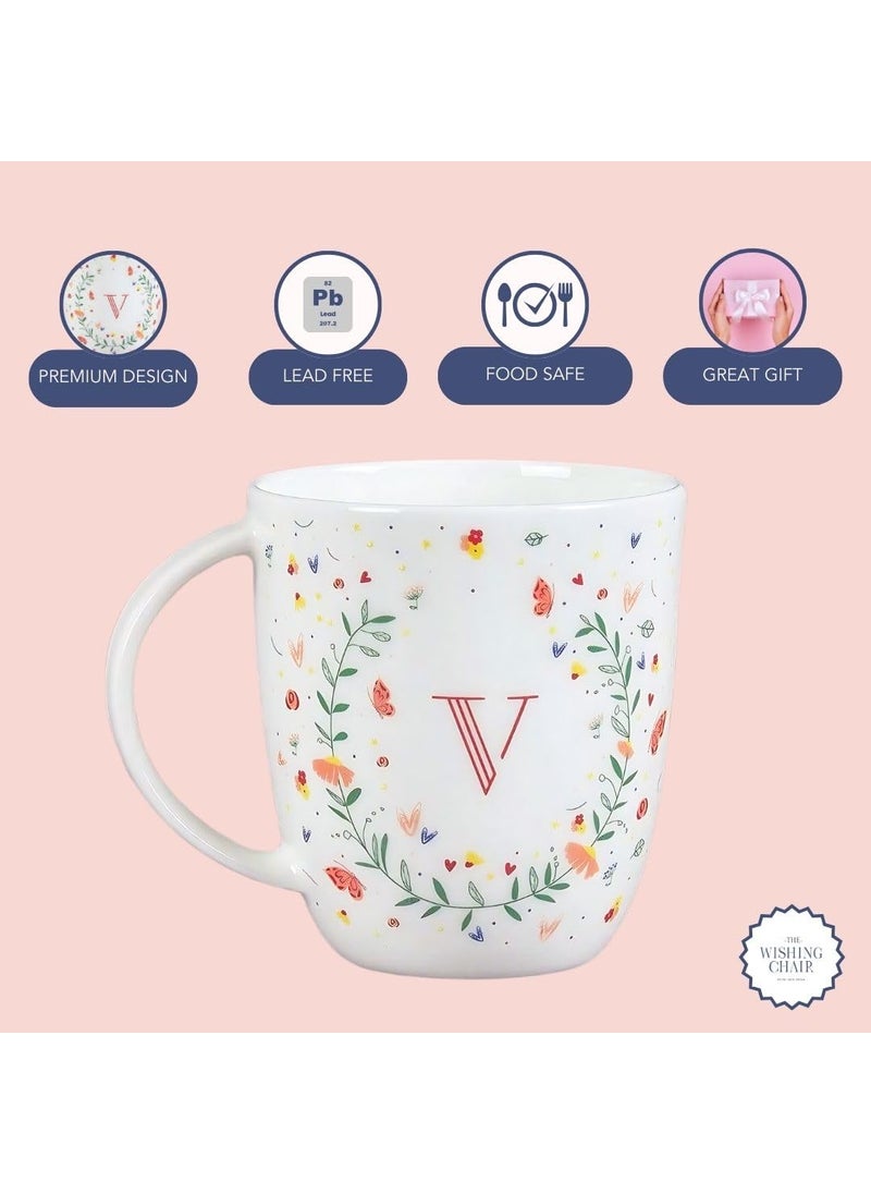The Wishing Chair Butterfly Monogram Mug A to Z 100 Fine China 400 ML Personalized Mug Microwave Dishwasher Safe