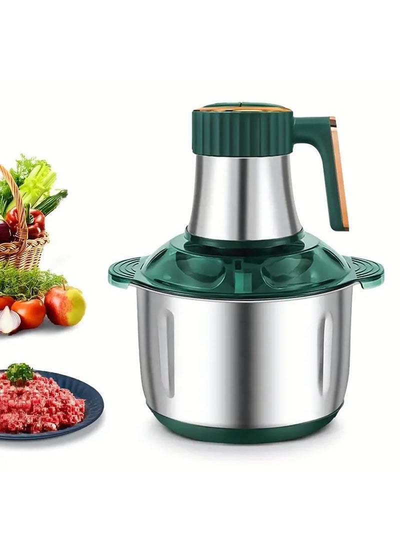 PLUMAZE 5Speed Electric Meat Grinder Food Processor Stainless Steel Multifunctional Chopper for Meat Vegetables Fruits and Nuts Powerful Motor with Precision Control Kitchen Essential 2L