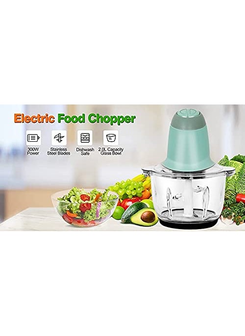 JENY Electric Meat Grinders with Bowl 400W Heavy for Kitchen Food Chopper Meat Vegetables Onion Garlic Slicer Dicer Fruit Nuts Blender 4 Detachable Stainless Steel Blades Fast Slow 2 Speeds