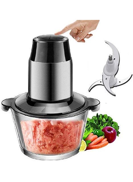 JENY Electric Meat Grinders with Bowl 400W Heavy for Kitchen Food Chopper Meat Vegetables Onion Garlic Slicer Dicer Fruit Nuts Blender 4 Detachable Stainless Steel Blades Fast Slow 2 Speeds