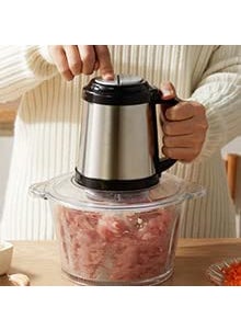 Verana 3 Speeds Stainless Steel Electric Meat Grinders with Glass Bowl for Heavy Kitchen Food Chopper Keema Machine Meat Vegetables Onion Slicer Garlic Slicer Dicer Food Processor 2L250W