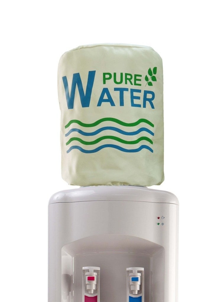 Swayam 20 Litre Bottle Cover 1 PC | Bottle Protector | Lace Closure at Bottom | Machine Washable | Environmentally Friendly | Digitally Printed | 42cm x 42cm x 30cm - White