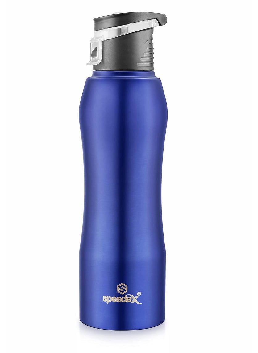 Speedex Stainless Steel Water Bottle 1 Ltr For School, Gym, Office Bottles 1 Litre for Boys, Girls, Men, Women, Kids, Fridge, Blue Colour, Set of 1, Flipper Cap