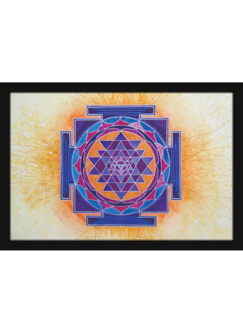 Mad Masters Lucky Charm Mandala Sri Yantra Painting Hanging Photo Frame Decorative Item for Living Room Bedroom Home Decor and Wall Decoration MM 2970 8x12 Inch Paper With Plexi Glass