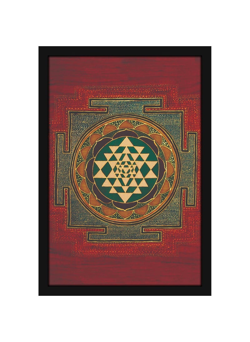 Mad Masters Lucky Charm Mandala Sri Yantra Painting Hanging Photo Frame Decorative Item for Living Room Bedroom Home Decor and Wall Decoration MM 2490 8x12 Inch Paper With Plexi Glass