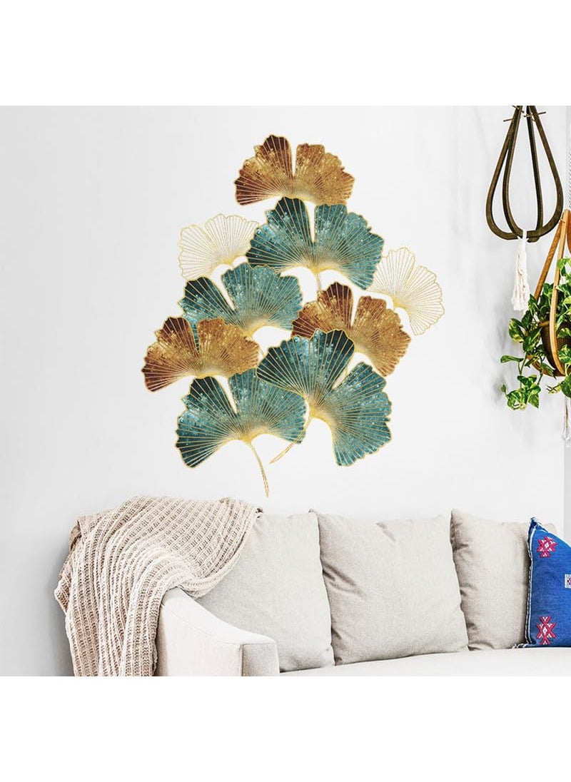 JAAMSO ROYALS Green Ginkgo Leaf Flower Peel and Stick Self Adhesive Wall Sticker for Living Room Kids Room Home Decor 30 CM X 90 CM