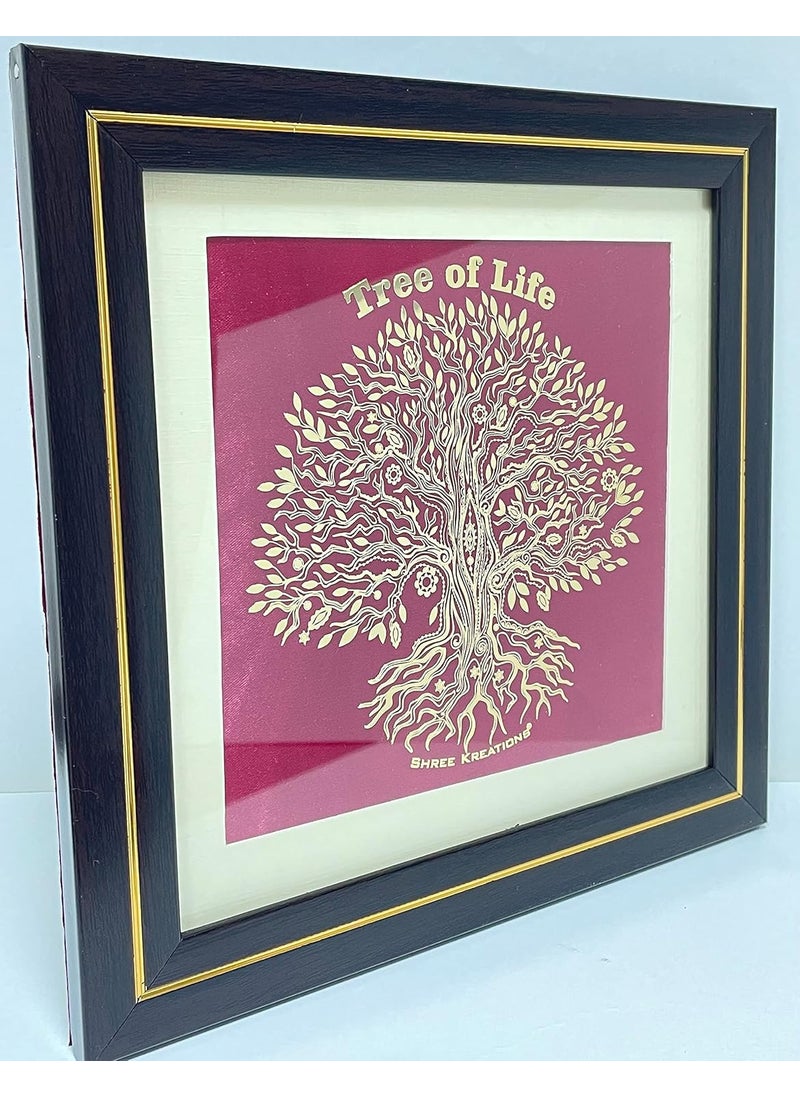 shree kreations Natural Handmade Wall Hanging for Home Decor Wall Mount Wooden Tree of Life Photo Frame