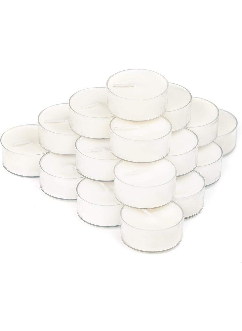 The Decor Affair Set of 25 Tea Light Candle with Clear Cup Highly Scented 95 Soy Wax Natural Essential Oils Tealights Long Burning Time Candle Gift