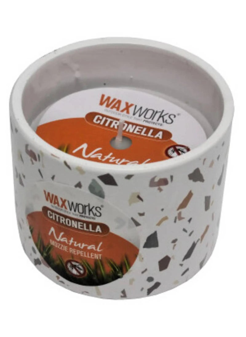 Citronella Wax Candle With Ceramic Terrazzo Pot
