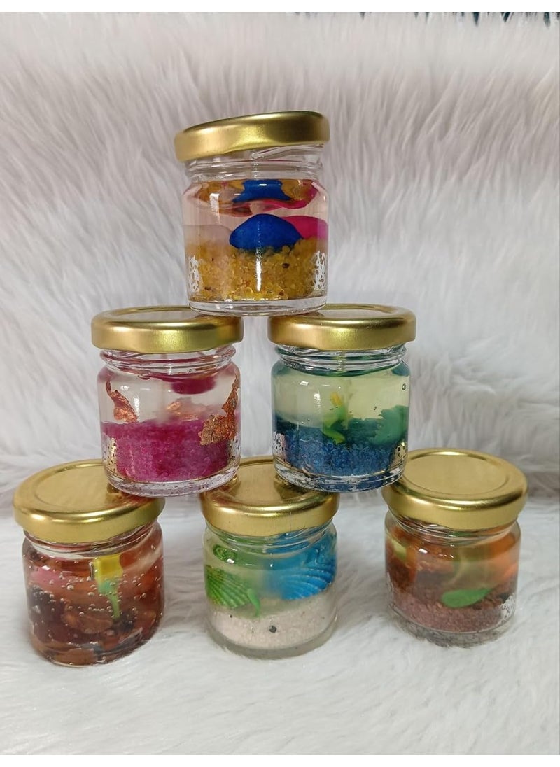 DIGALI ENTERPRISE Ocean Jar Gel Candle OceanThemed Gel Wax Candle Home Decor Spa Relaxing Ambiance Coastal Scent Nautical Design Decorative Candle Pack of 6