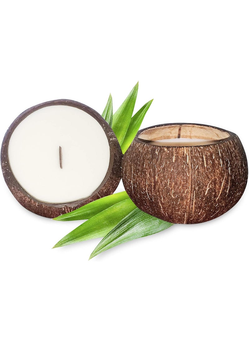 CANDLE_CABINETS Jasmine Scented Coconut Bowl Candle 14oz Premium Soy Wood Wicked Scented Candle Natural Coconut Shell Eco Friendly Ideal for Home and Beach Dcor Aromatherapy Candle