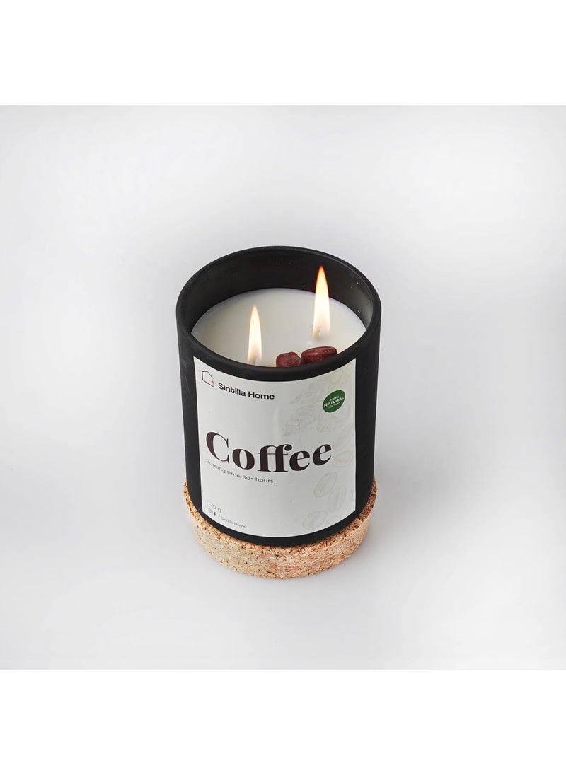 SINTILLA HOME Sintilla Scented Soy Wax 170gm Candle Coffee Aromatic Candle Perfect Candle for Coffee Lovers White