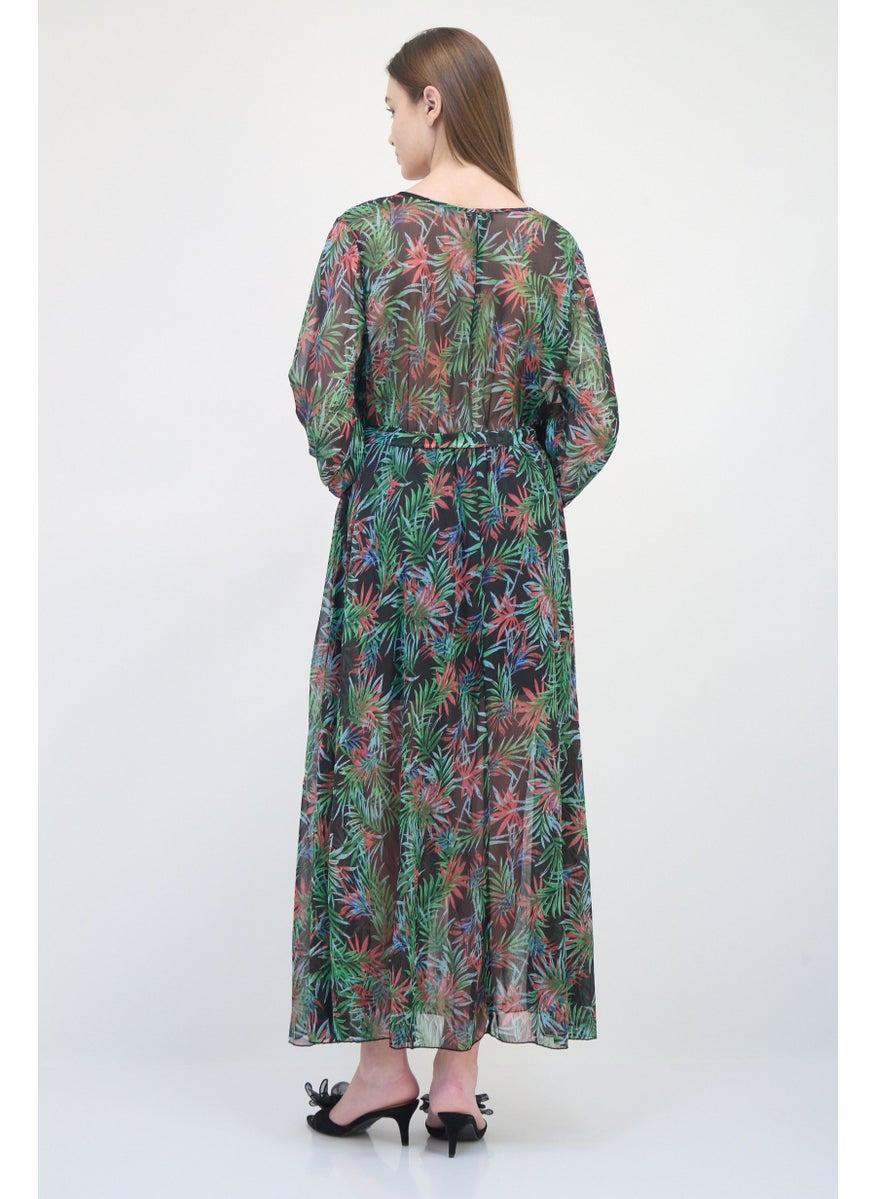 Women Allover Print Maxi Dress, Multicolor