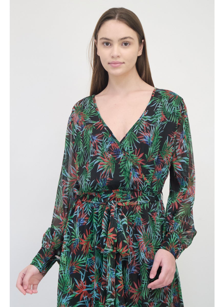 Women Allover Print Maxi Dress, Multicolor